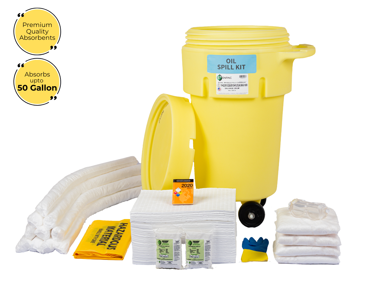 Oil Spill Kit in ENPAC Wheeled Salvage Drum