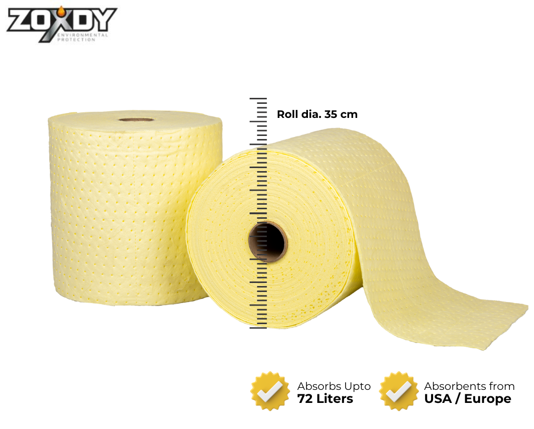 Chemical Absorbent Rolls, Bonded, Medium, 15" Width.
