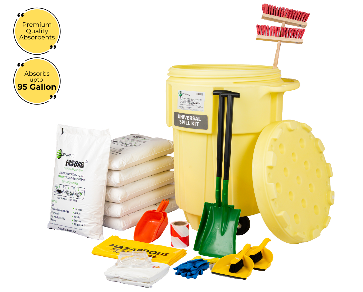 ENSORB Spill Kit in 95 Gallon Wheeled Salvage Drum