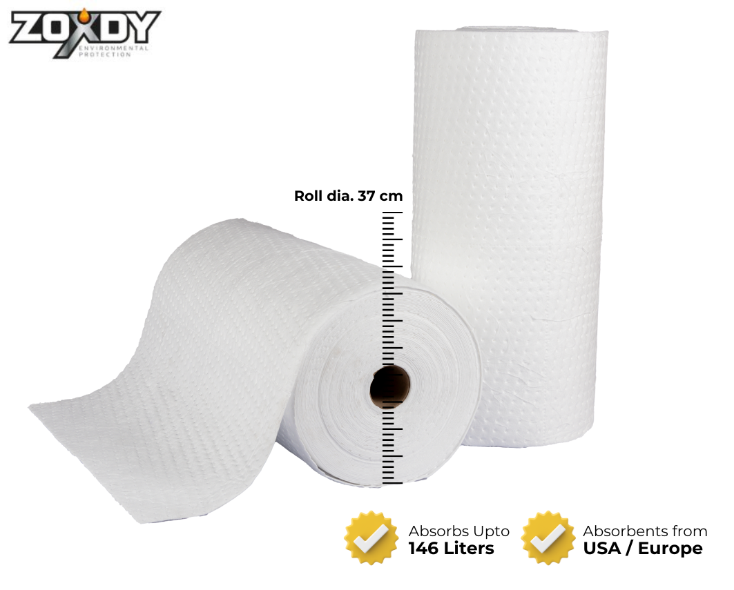Oil Absorbent Rolls, Bonded, Mediumweight, 30" Width.
